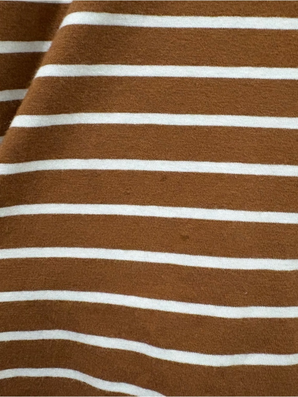Orvis Women’s Medium Perfect Tee Pima Cotton Striped Brown & White Crewneck - Picture 3 of 13